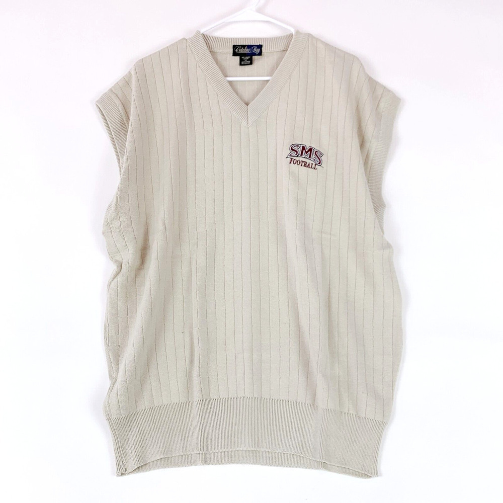 Vintage Catalina Bay SMS Bears Missouri V-Neck Sweater Vest Combed Cotton XL New